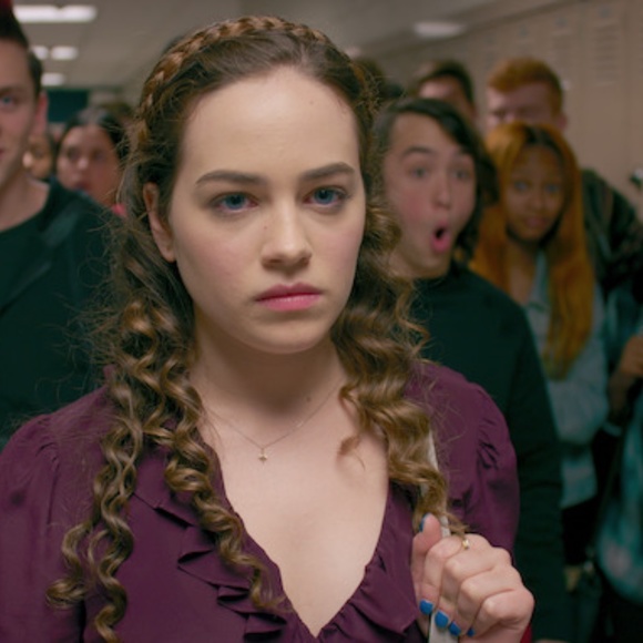 Madewell Burgundy/Maroon Silk Ruffle-Hem Wrap Top - Picture 5 of 5